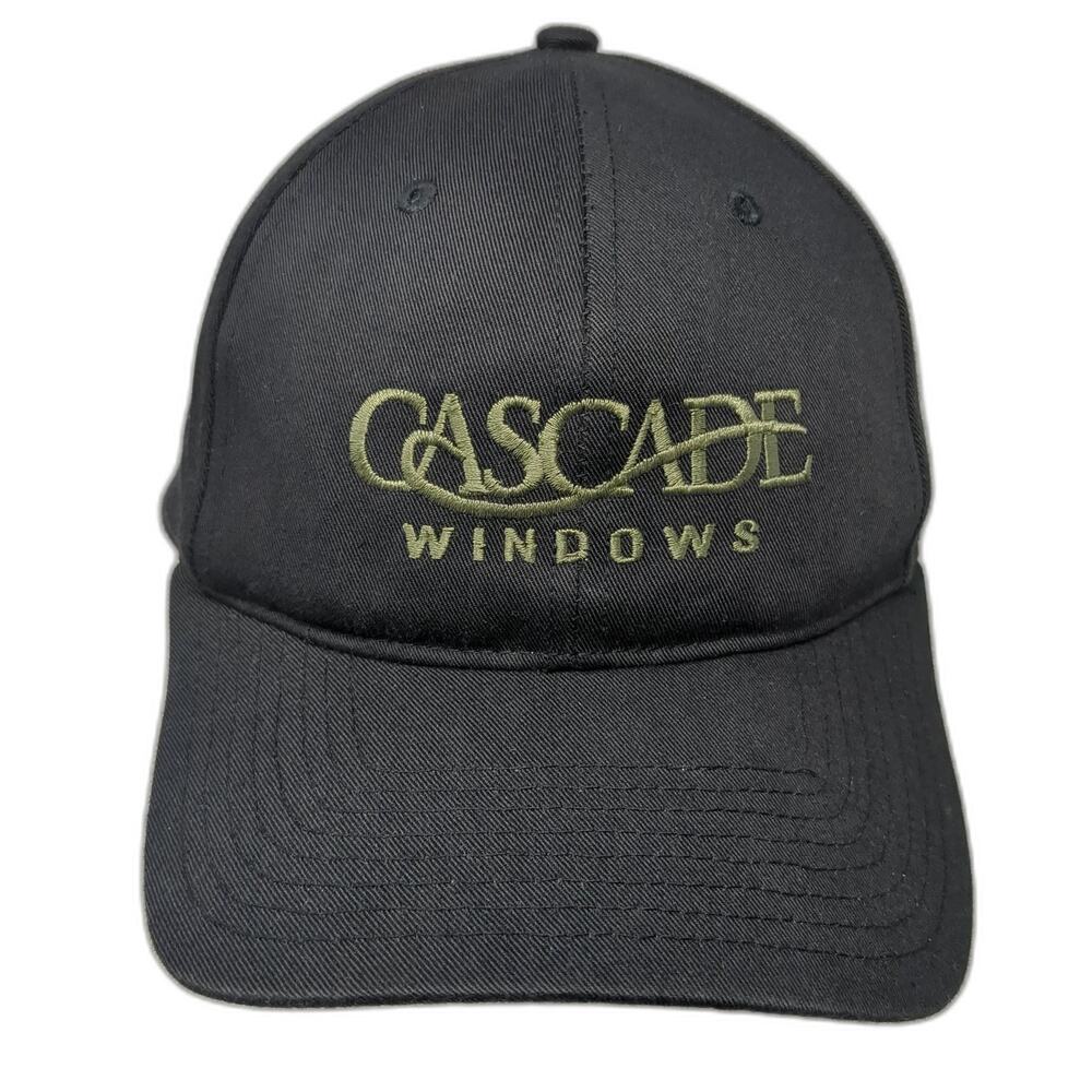 Cascade Windows Strapback Hat Solid Black Large E… - image 1